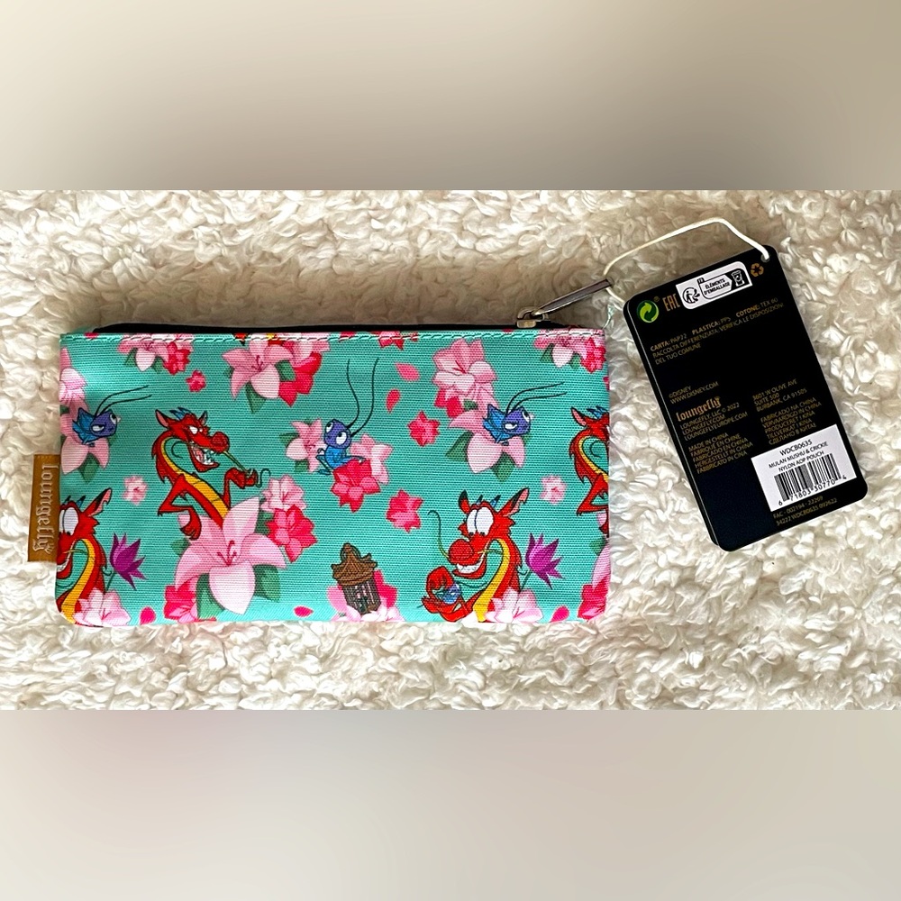 Loungefly Disney’s Mulan | Mushu & Cri-Kee | Coin Purse/Cosmetics Pouch - Picture 5 of 10